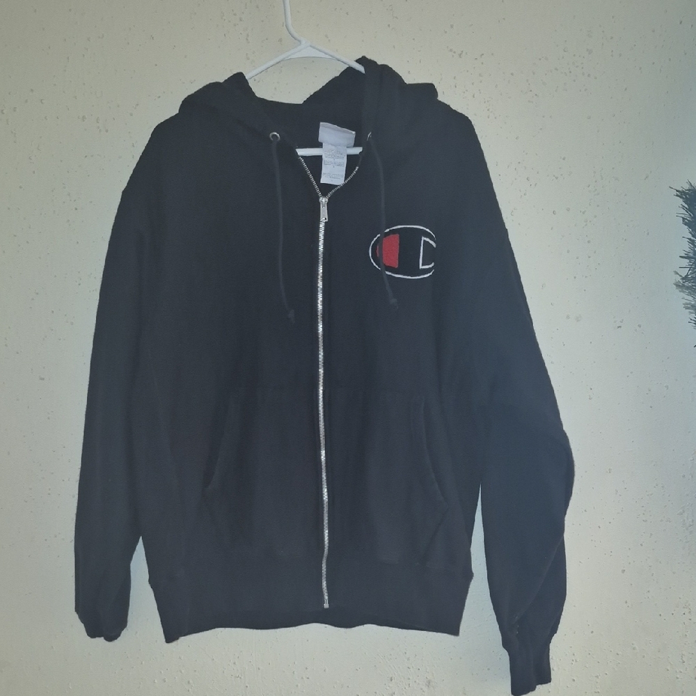 Champion Men Black Hoodie with Logo